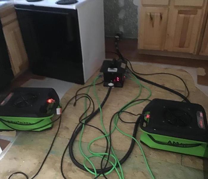 green drying equipment in a kitchen